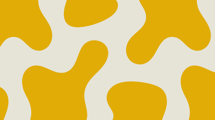 An abstract composition features irregularly shaped interconnected golden yellow forms set against a neutral off white background high quality professional detailed modern elegant stylish clean crisp