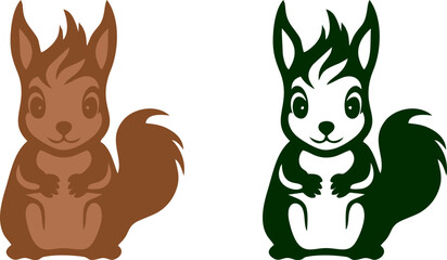 Cute Squirrel Character Design Mascot Vector Illustration © Cik