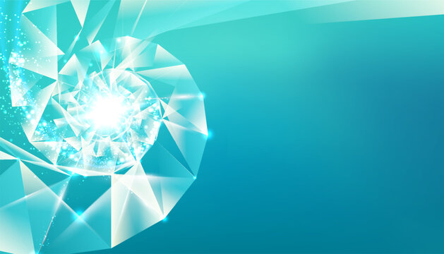 Shining blue flow. Vector illustration, contains transparencies, gradients and effects