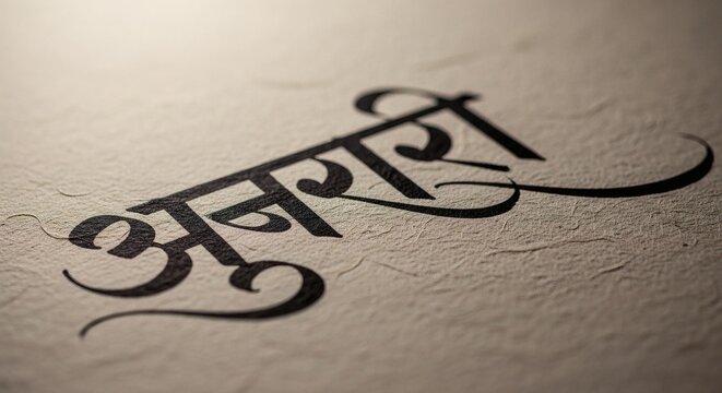 Marathi Calligraphy Artwork on Textured Paper Background