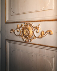 Ornate Golden Detail on Historic Church Door in Piran