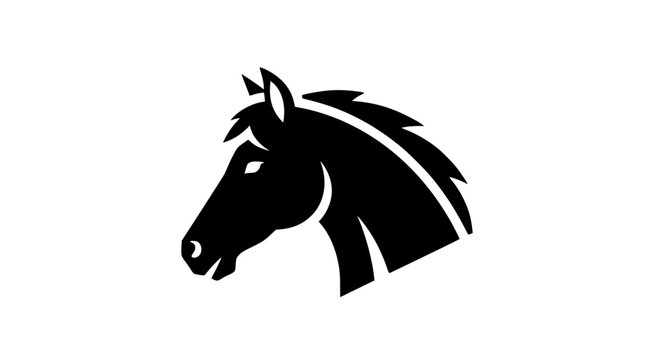 Horse head silhouette icon vector equestrian logo symbol