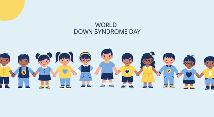 Fototapeta premium Children of diverse backgrounds unite on World Down Syndrome Day celebration