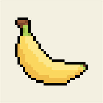 Cute kawaii pixel art 8-bit chibi banana