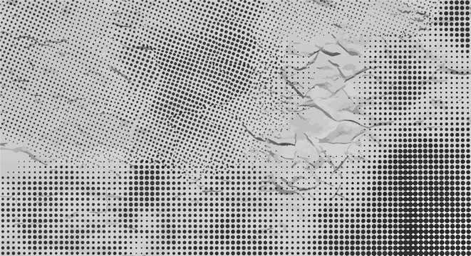 Texture de papier froiss&eacute; avec demi-teintes et d&eacute;grad&eacute; de points pour le design graphique.