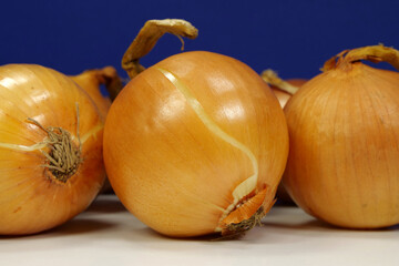 Yellow bulb onion. Onion - very healthy product with many beneficial properties