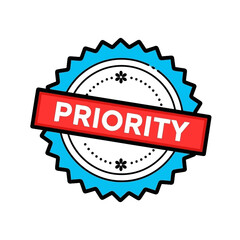 Obraz premium Urgent Priority Badge Design with Red Diagonal Banner and White Circular Seal on Plain Background