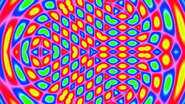 Vibrant Abstract Optical Illusion with Colorful Geometric Pattern