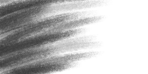 Abstract Black Charcoal Brush Strokes Texture on White Background