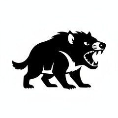Obraz premium tasmanian devil icon silhouette illustration for wildlife, australian animal, and nature design
