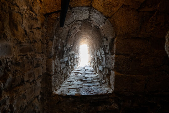 Stone Tunnel Passageway Inside Historic Fortress