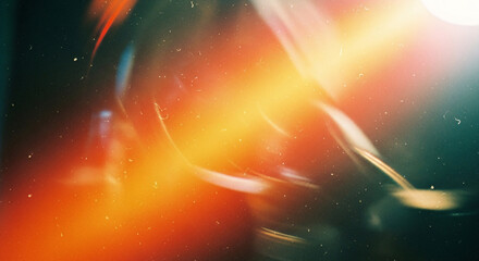 Vibrant Abstract Background with Warm Light Leaks and Vintage Film Texture