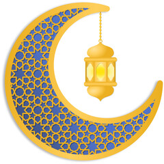 Islamic Crescent Moon with Lantern