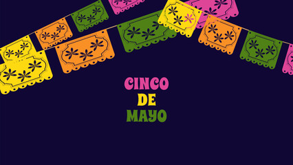 Cinco de Mayo holiday Festive Fiesta Parade. For ads web design marketing visuals. Vector illustration.