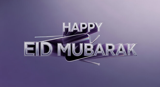 Happy eid mubarak greeting in grey