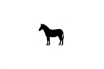 Fototapeta premium Horse Silhouette: A minimalist silhouette of a horse against a backdrop, exuding a sense of simplicity and elegance. 