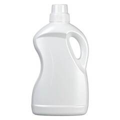White plastic bottle with a handle, against a black background, showing glossy shine
