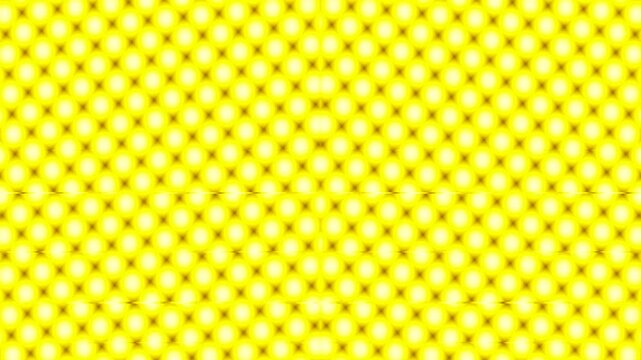 Close-up of illuminated LED pixel grid with vibrant yellow glow