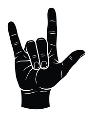 I love you hand sign gesture symbol deaf and dumb concept of human communication graphic design © GoDesigner