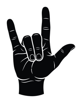 I love you hand sign gesture symbol deaf and dumb concept of human communication graphic design
