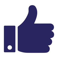 Obraz premium Thumbs Up Icon Flat Blue Vector