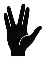 Obraz premium Vulcan salute hand sign concept of live long and prosper human graphic design communication