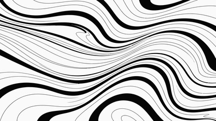 A striking black and white abstract pattern features undulating lines flowing across the frame creating a dynamic and visually engaging design high quality professional detailed modern © rocky