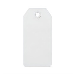 A blank white gift tag with a hole at the top isolated on transparent background