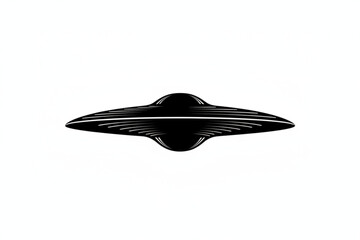 Mysterious Encounter: A sleek, black flying saucer hovers, embodying the intrigue and imagination of the unknown.