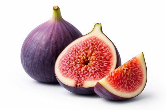 Ficus carica known as Fig fruits isolated on white background 