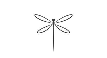 Pink dragonfly vector illustration isolated on white background with floral decoration, ribbon, and simple nature insect design