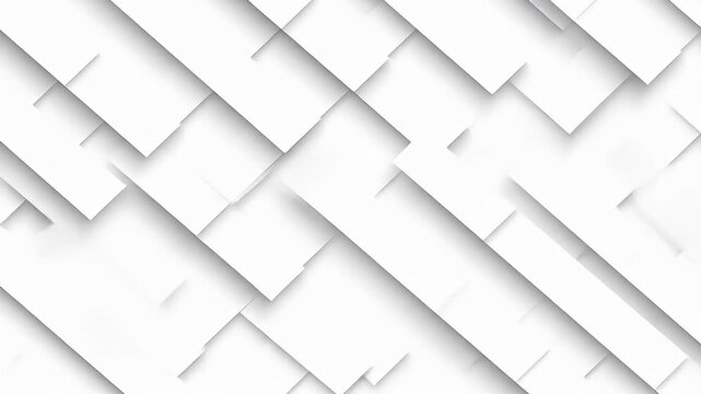 Abstract white geometric pattern with diagonal shapes and subtle shadows