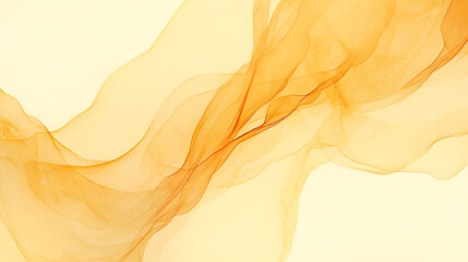 オレンジ色のグラデーションが美しいスモッグのようなウェーブ模様の水彩イラスト背景