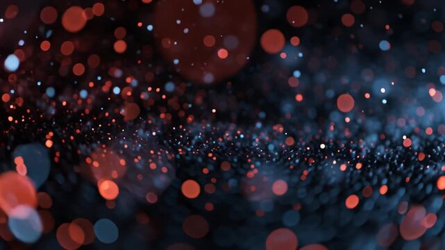 Abstract blurry dots random moving with shiny light