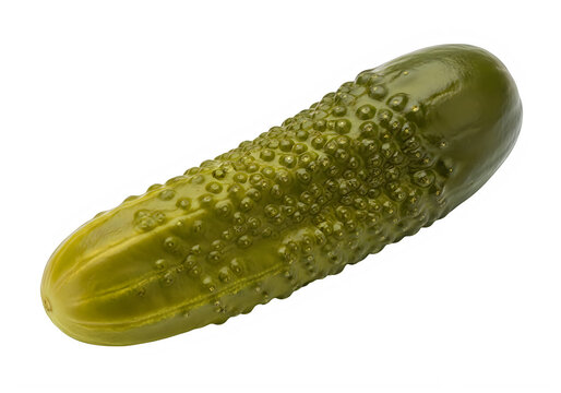 A single pickle on a white background isolated on transparent background