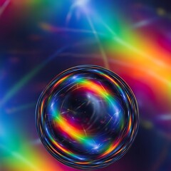 Obraz premium Prismatic Orb - A Captivating Display of Light and Color.