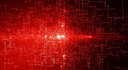 Obraz premium Vibrant Red Digital Background with Glowing Center.