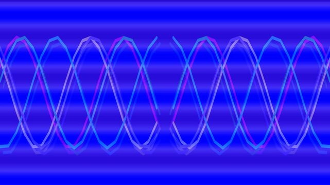 Close-up of Blue Neon Light Waves and Energy Pattern