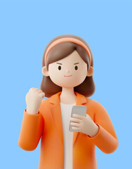 전문 직업을 가진 3D 캐릭터
