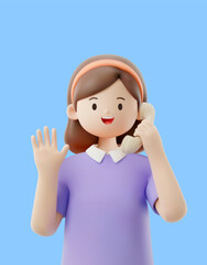 전문 직업을 가진 3D 캐릭터
