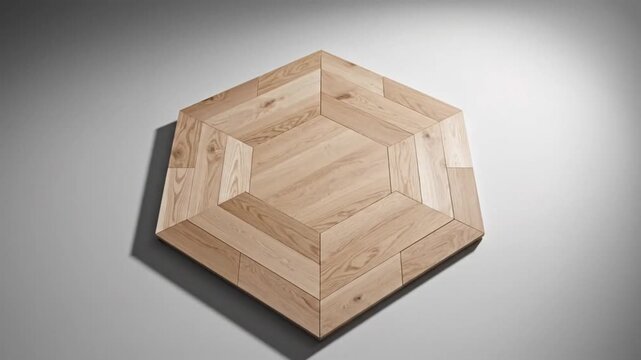 Minimalist hexagonal wooden tray with raised edges for serving snacks and organizing household items in modern kitchens and living spaces