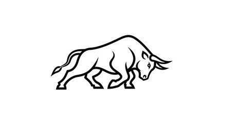 Fototapeta premium Strong black silhouette of a wild rhinoceros vector illustration designed with a minimalist outline for nature and wildlife art