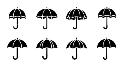 Umbrella icon set weather protection vector illustration © MdMiraz