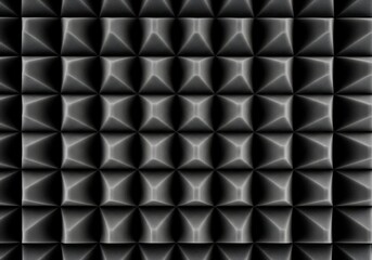 Obraz premium Monochromatic Gray Pyramid Acoustic Foam Panel Texture Background, Studio Lighting.