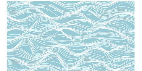 Fototapeta premium Seamless wave pattern with thin lines, Seamless pattern with blue waves. Abstract light blue background with seamless wave pattern. water 