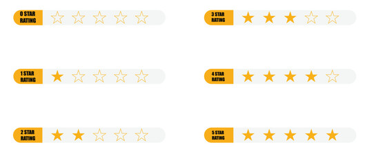 Rating star table 1to5 star rating. Icons 