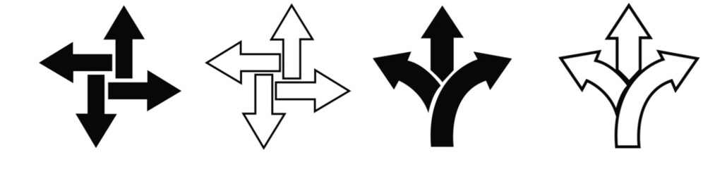 Set of roads Sign  set of arrow 