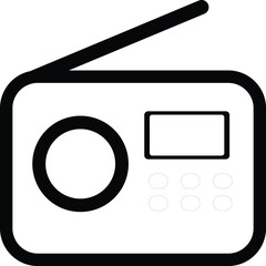 Radio icon  Square internet button set featuring video camera and video game player icons in a professional web technology vector illustration for smartphone and computer media design