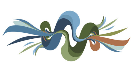 Obraz premium Dynamic Abstract Illustration Featuring Swirling Shapes and Vibrant Colors in a Fluid Motion