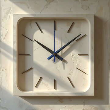 Monochrome Plus One: A Square Plaster Clock with a Cobalt Secret
